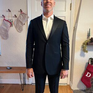 Mens Tuxedo, Notched Lapel, Two Button, Wool and Cashmere